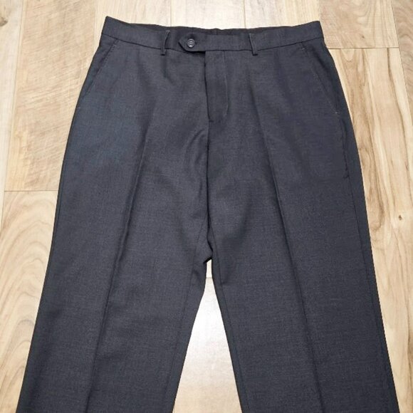 New Bocaccio Uomo Dress Pants 36 Mens Gray Flat Front Unhemmed Paris Trousers - Picture 4 of 11